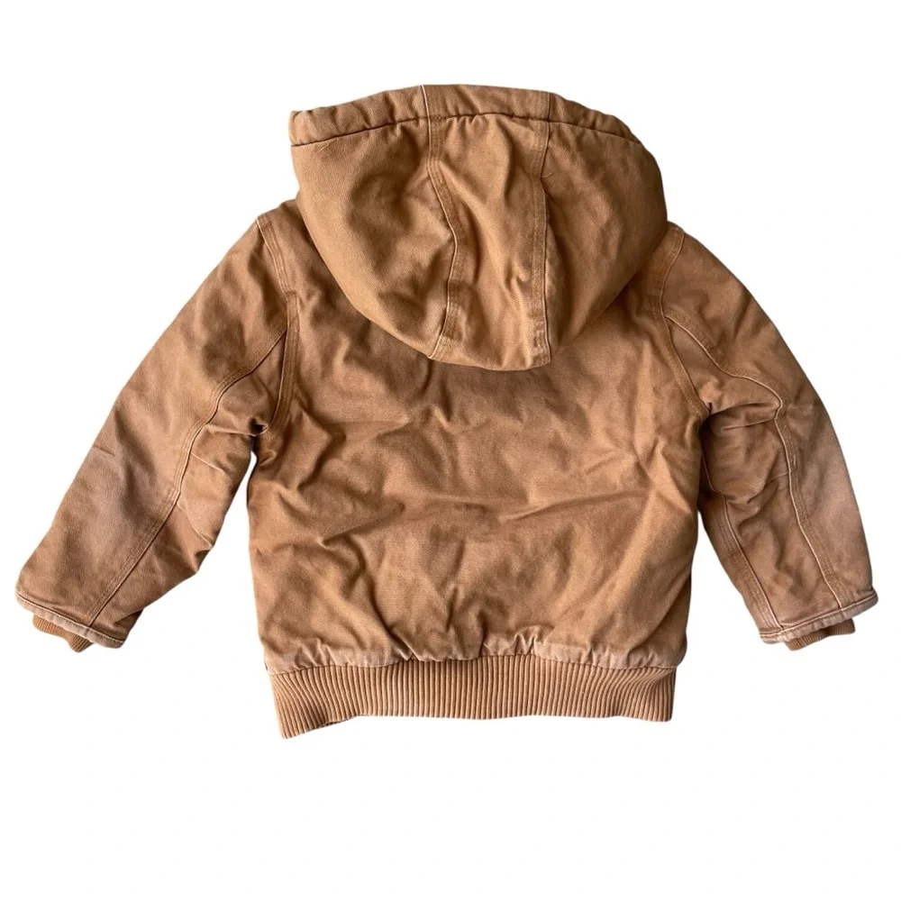 Carhartt Kids Tan Insulated Hooded Jacket Size 4T